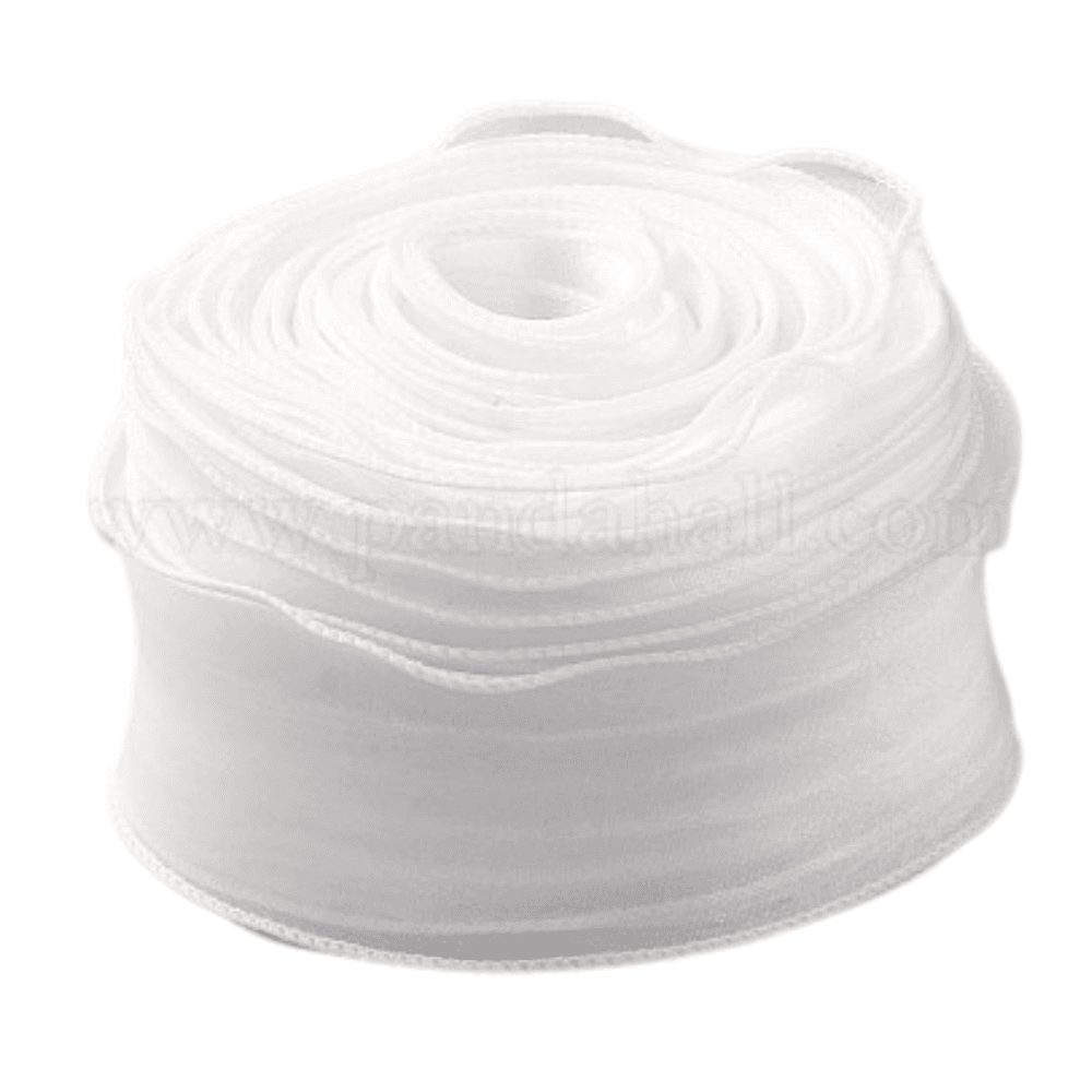 Wired Organza Ribbon - White