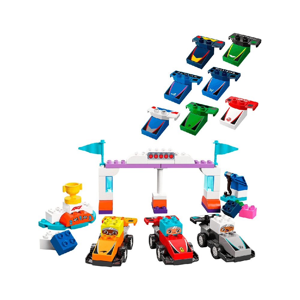 LEGO 10445 DUPLO Town F1 Team Race Cars & Drivers Building Set 70Pcs