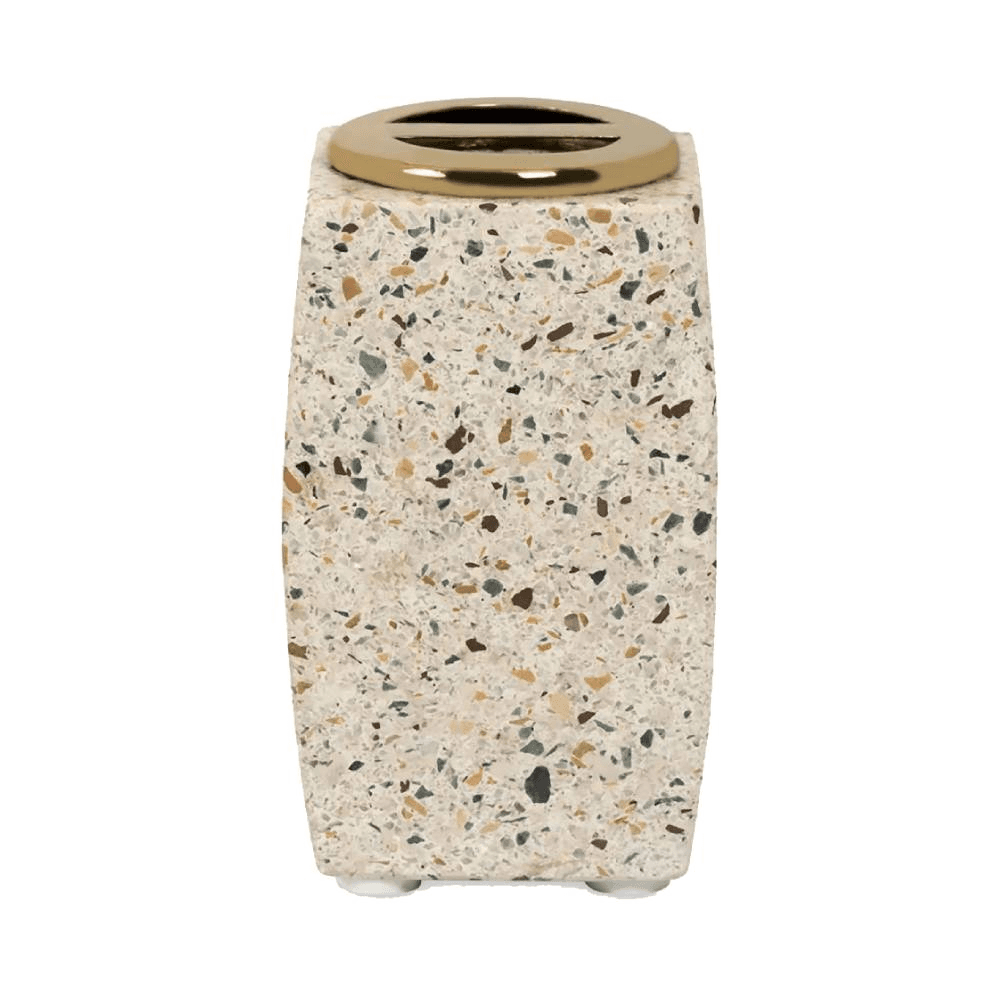 Terazo Marble Toothbrush Holder 7.5 x 11.75cm - Multicolour