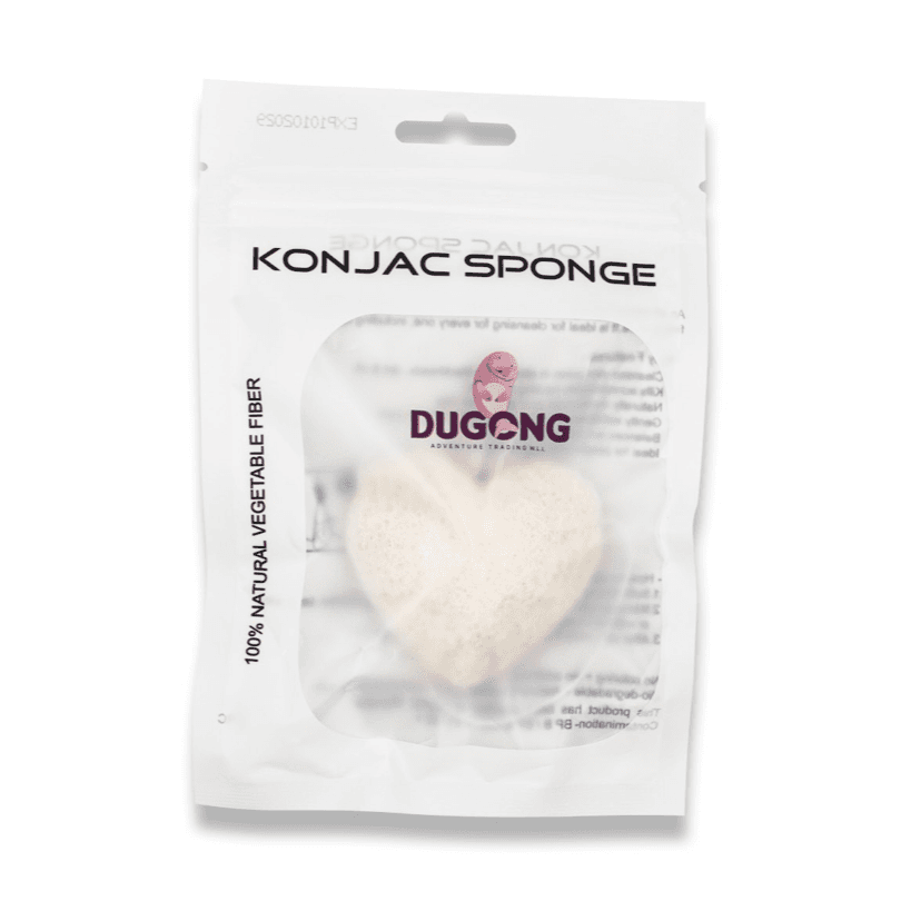 Heart shape Konjac Sponge (White)