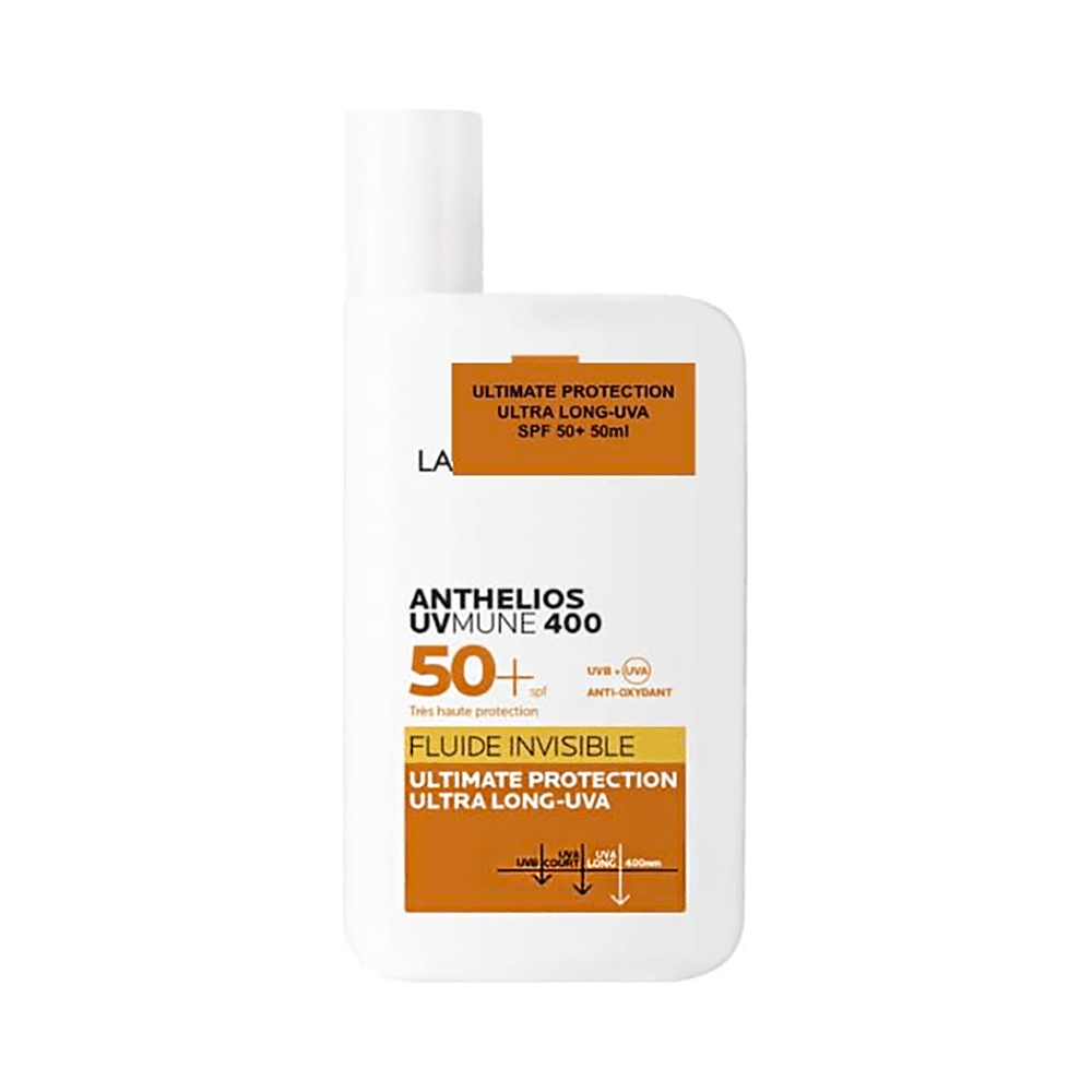 أنثيليوس UVMUNE 400 سائل غير مرئي SPF50+ كريم واقي من الشمس للبشرة الحساسة 50 مل