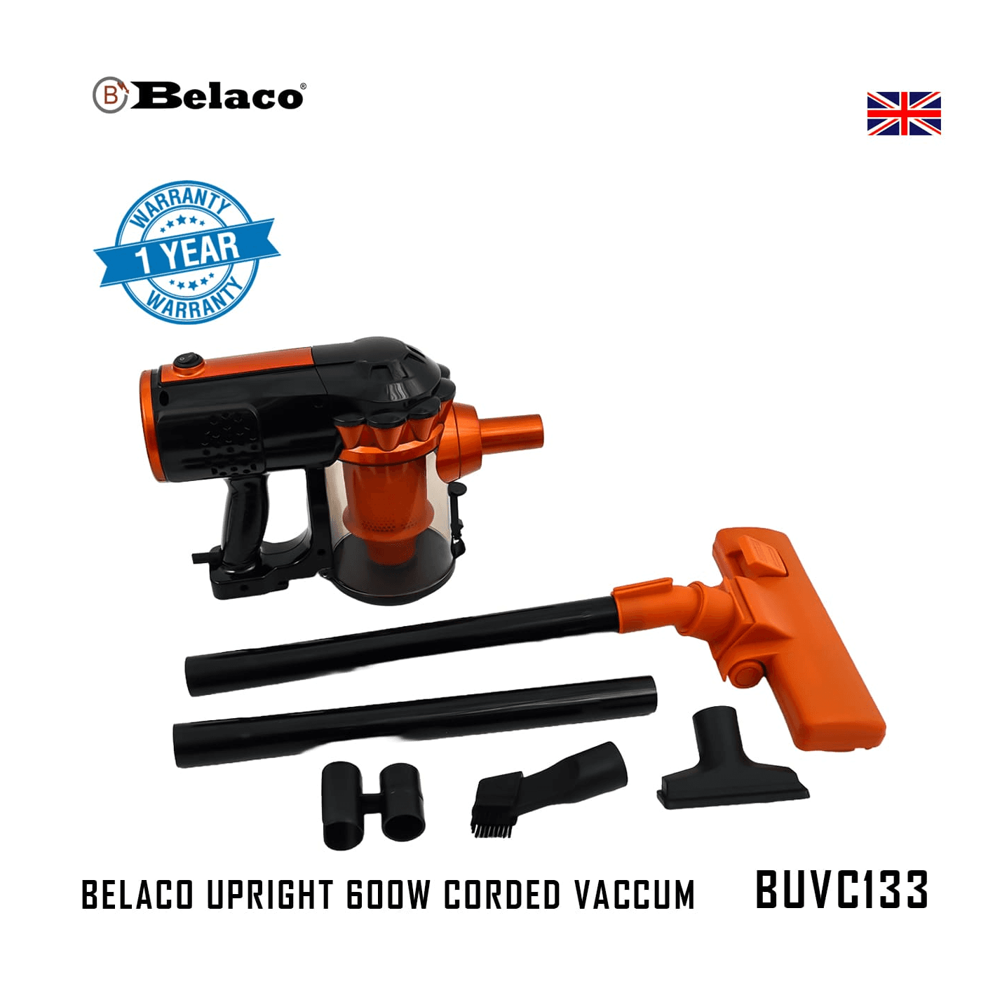 Belaco Upright 600W Corded Vaccum Cleaner (Buvc133)