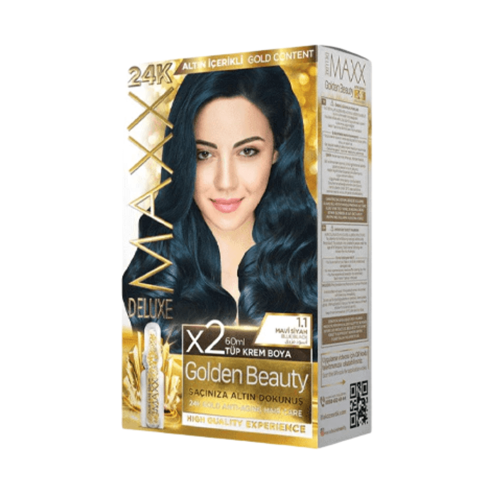 Maxx Deluxe 24K Gold Hair Dye - Blue Black (1.1)