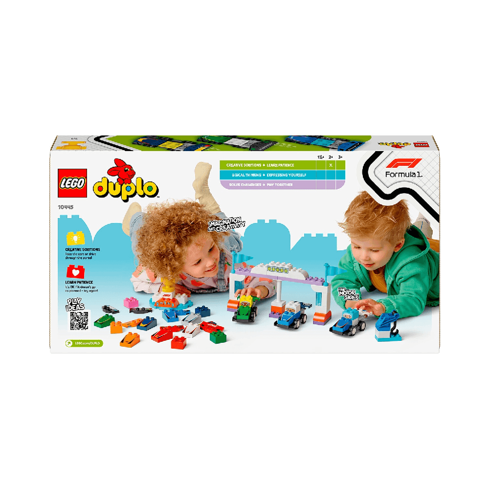 LEGO 10445 DUPLO Town F1 Team Race Cars & Drivers Building Set 70Pcs