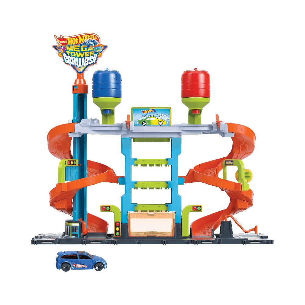 Hot Wheels City Mega Tower Car Wash Playset