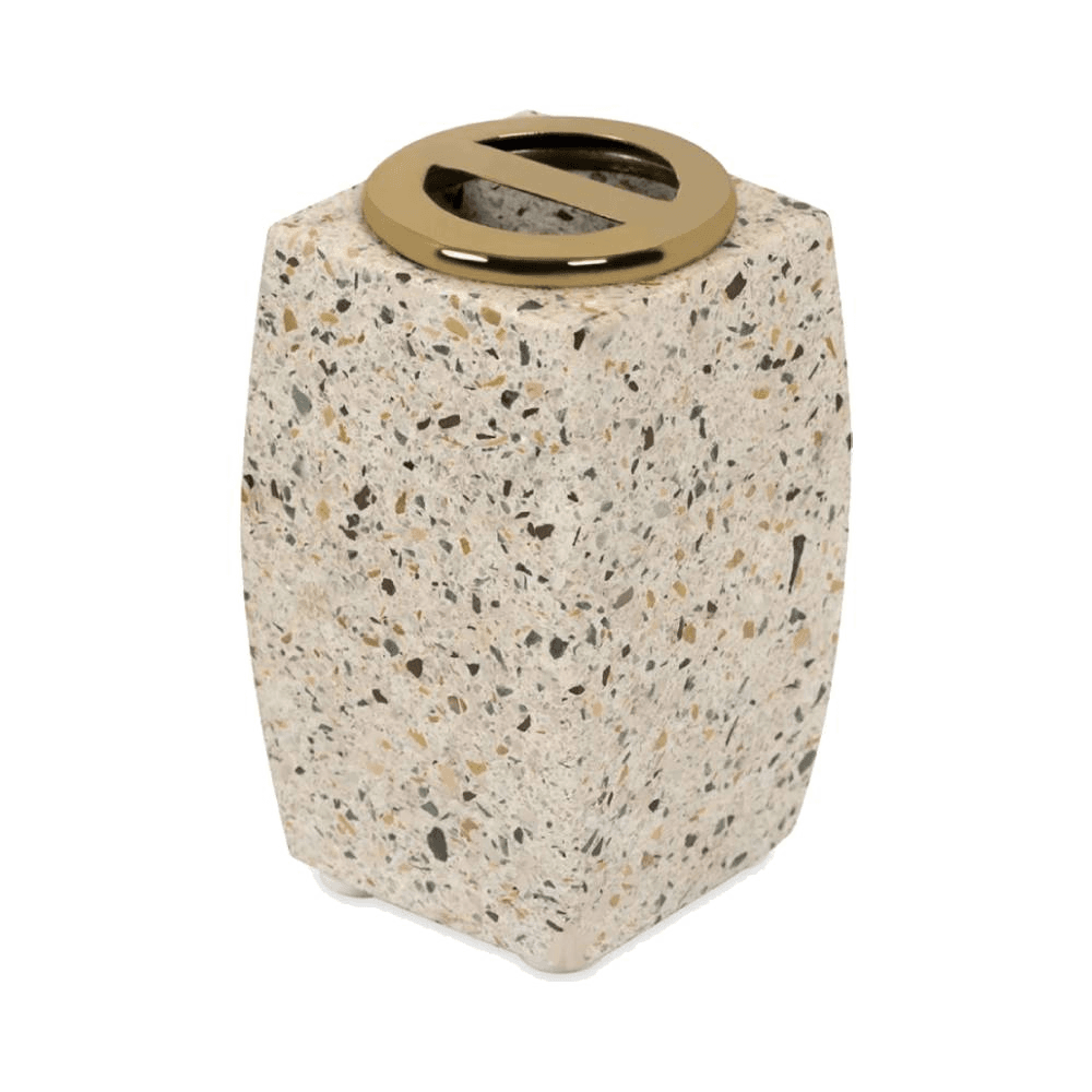 Terazo Marble Toothbrush Holder 7.5 x 11.75cm - Multicolour