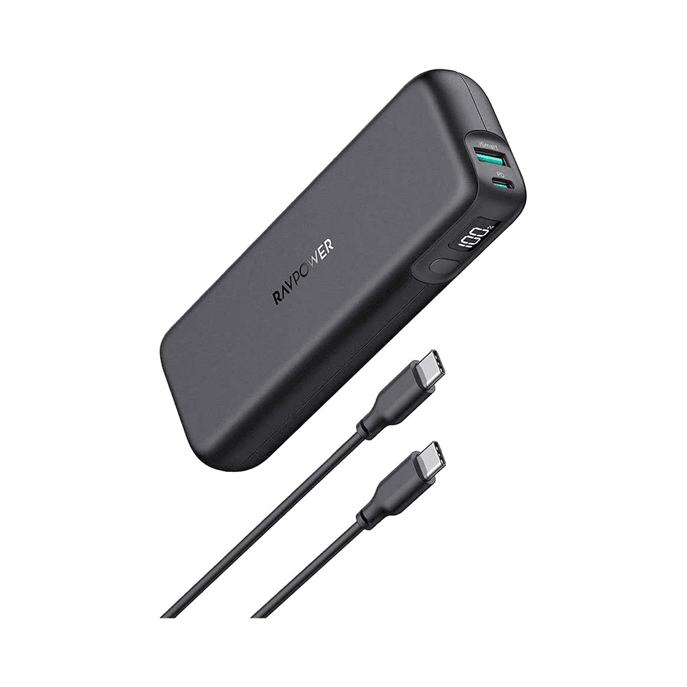 راف باور باور بانك 15000mAh بي دي 30 واط بايونير بمنفذين - أسود