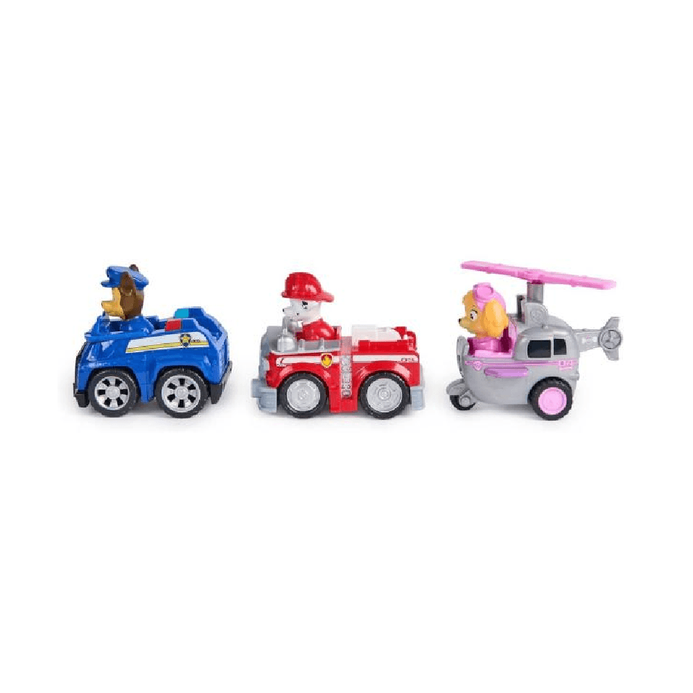 Nickelodeon Paw Patrol Deluxe Rescue Racers Toy Cars Set 3Pcs