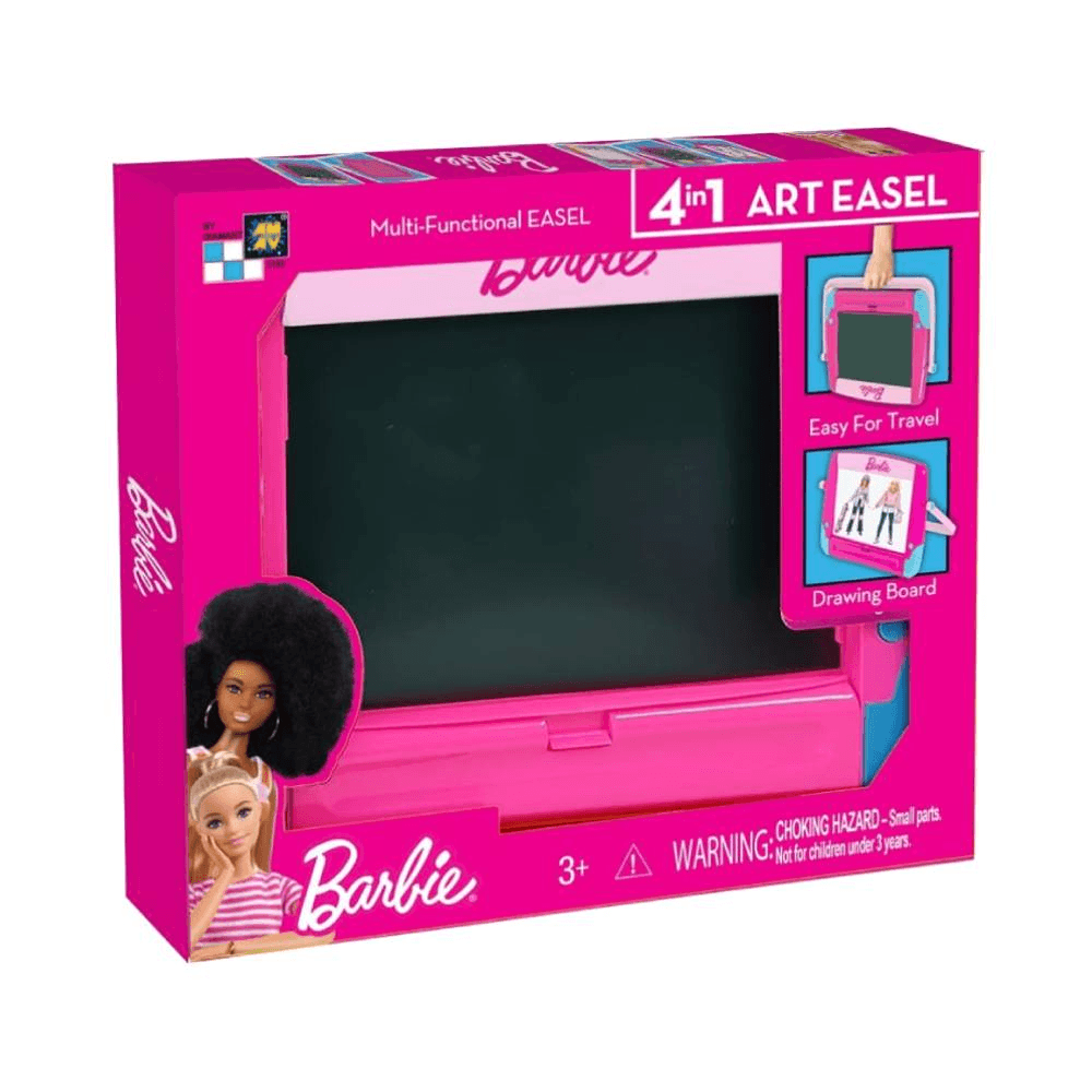 Barbie 4-in-1 Multi-Functional Art Easel with Handle for 3+ Years