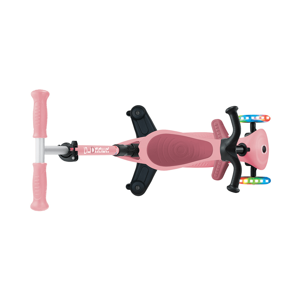 Globber Go Up Active Lights Foldable 3-Wheel Kick Scooter - Pastel Pink
