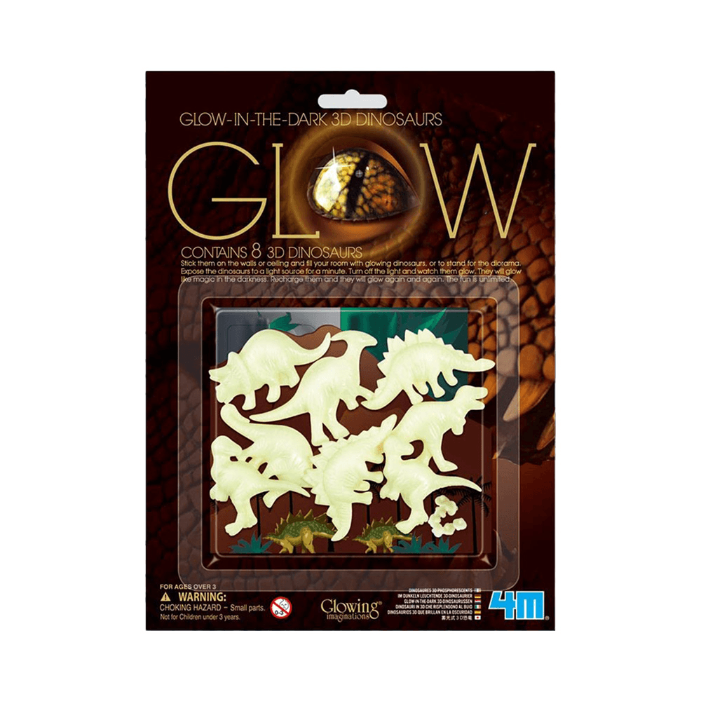 Glowing Imaginations Glow in The Dark 3D Dinosaurs Set
