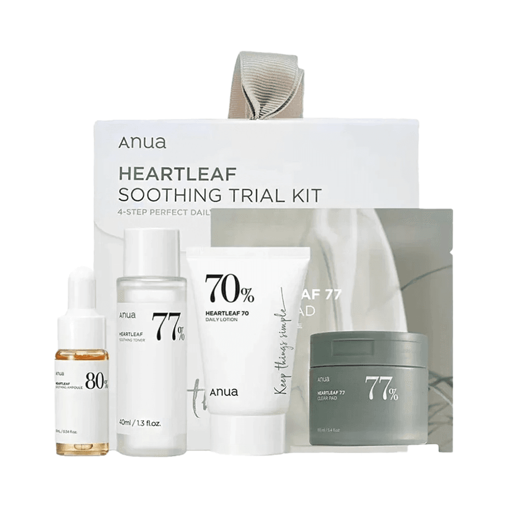 مجموعة اختبار ANUA Heartleaf Soothing - روتين يومي مثالي من 4 خطوات