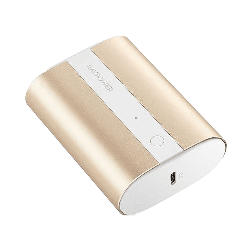 راف باور باور بانك 10000mAh بي دي + كيو سي بمنفذين 18 واط - ذهبي معدني