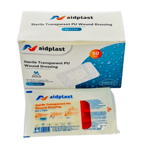 Aidplast Sterile Transparent Wound Dressing 5Cm X 7.5Cm