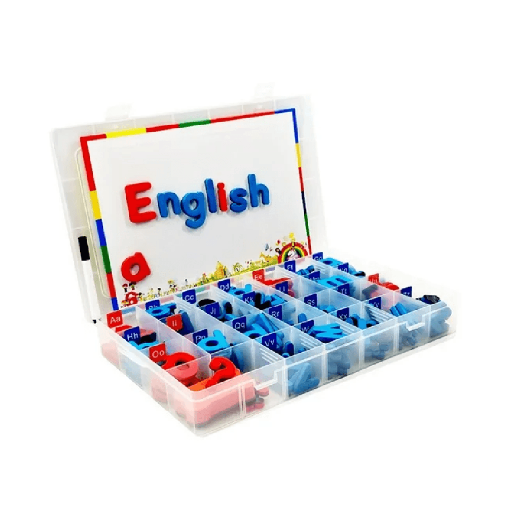 Interactive Magnetic English Letters & Numbers Box