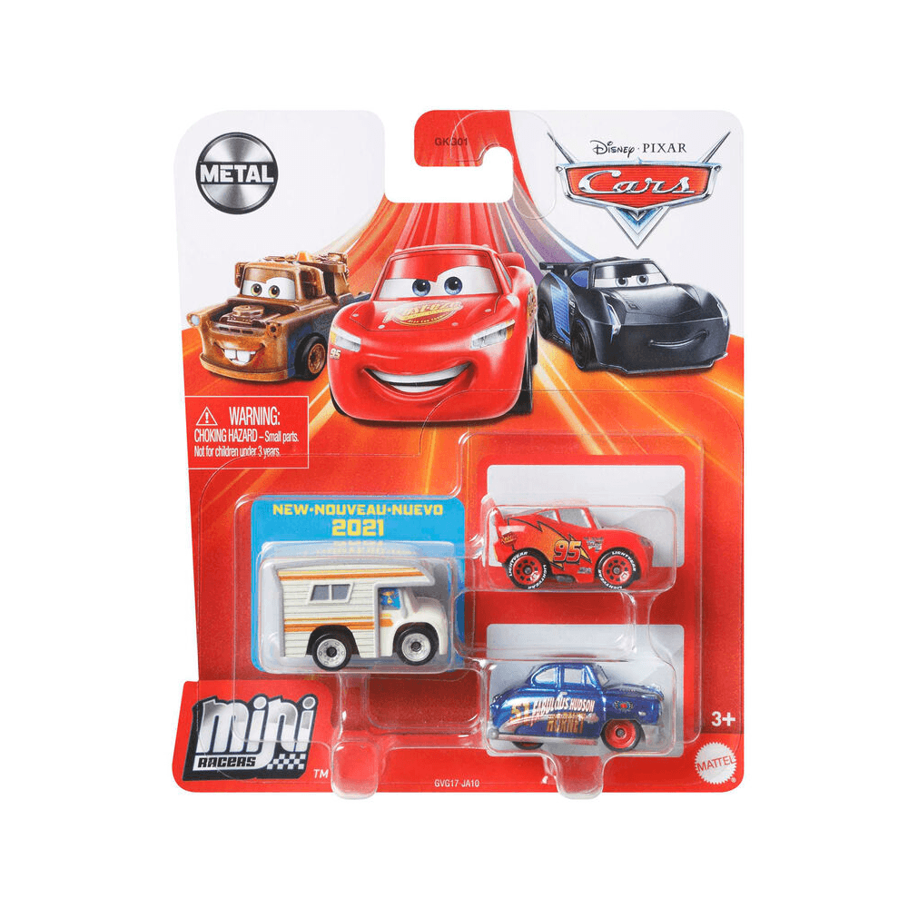 Mattel Disney Pixar Collectible Mini Racer Car Pack 3Pcs Assorted 3+ Years