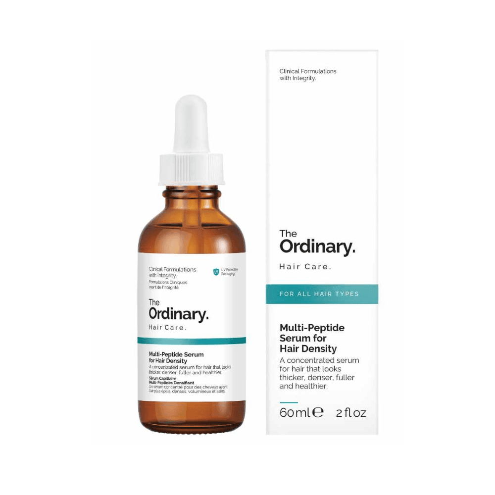 مجموعة ثنائية لكثافة الشعر The Ordinary Glow (محلول توحيد لون الشعر بحمض الجليكوليك 7% - 240 مل + سيروم متعدد الببتيد للعناية بالشعر - 60 مل)