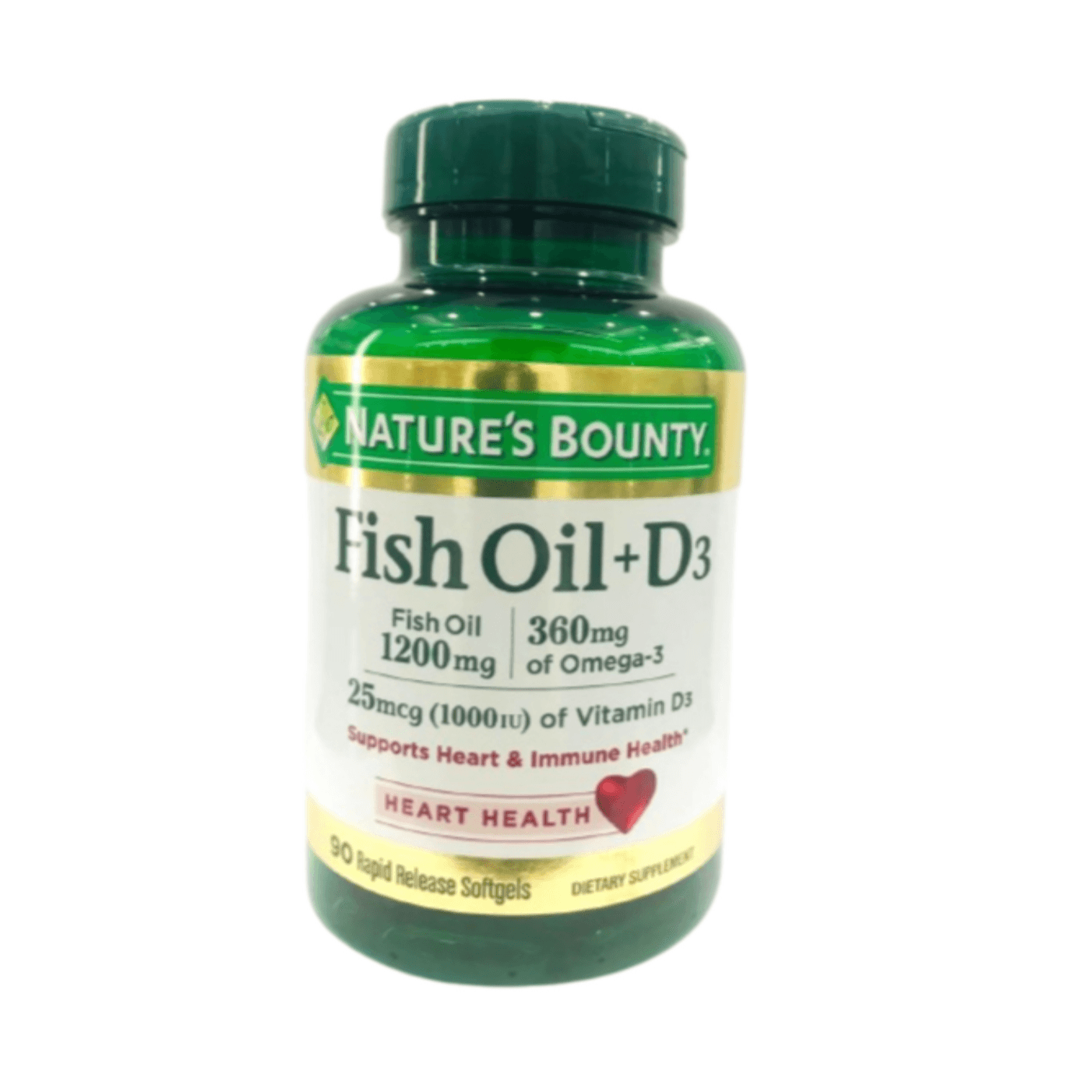 Natures Bounty Fish Oil 1200Mg + Vit D1000Iu 90S