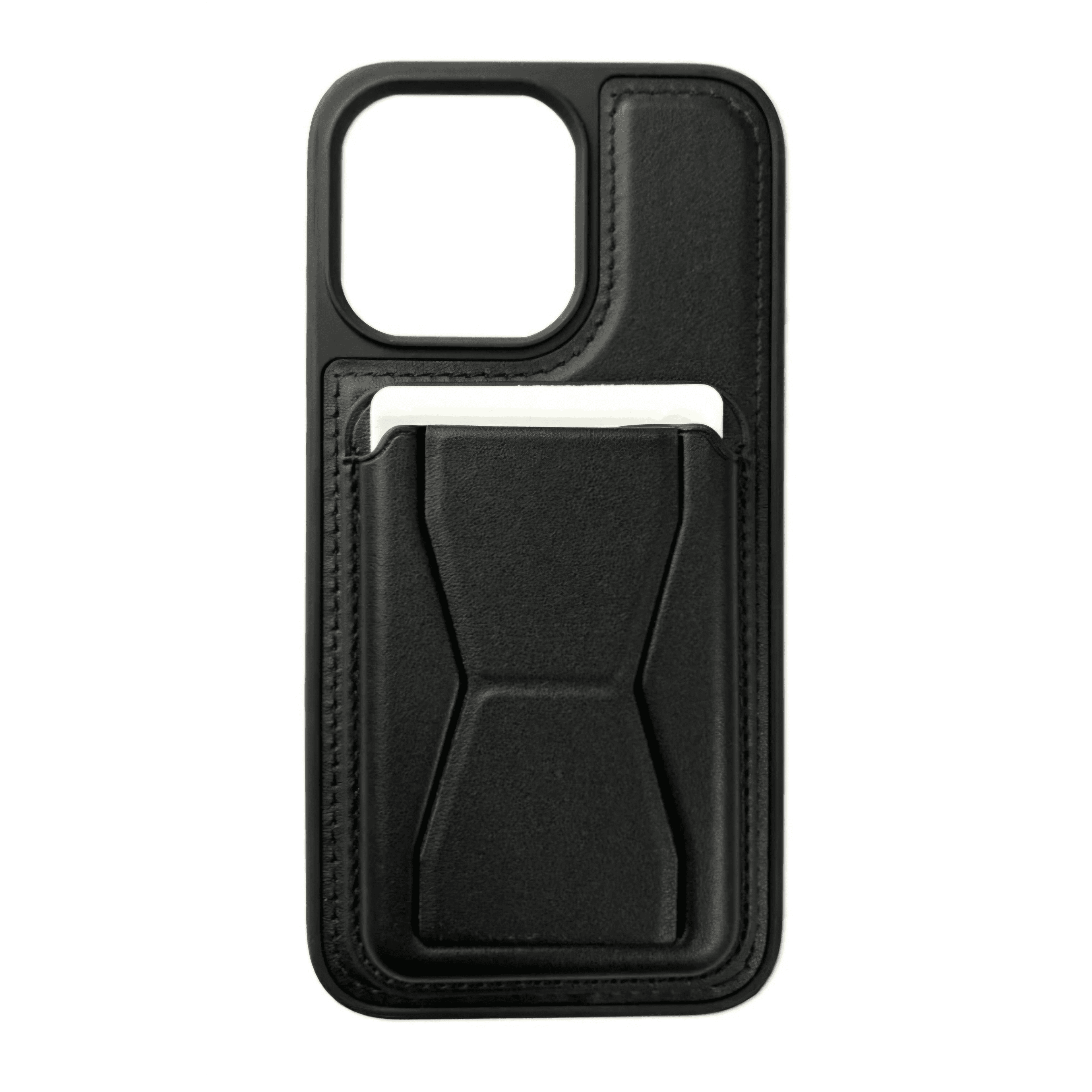 Magnetic Card Holder Case With Stand For Iphone 16Promax (Black)