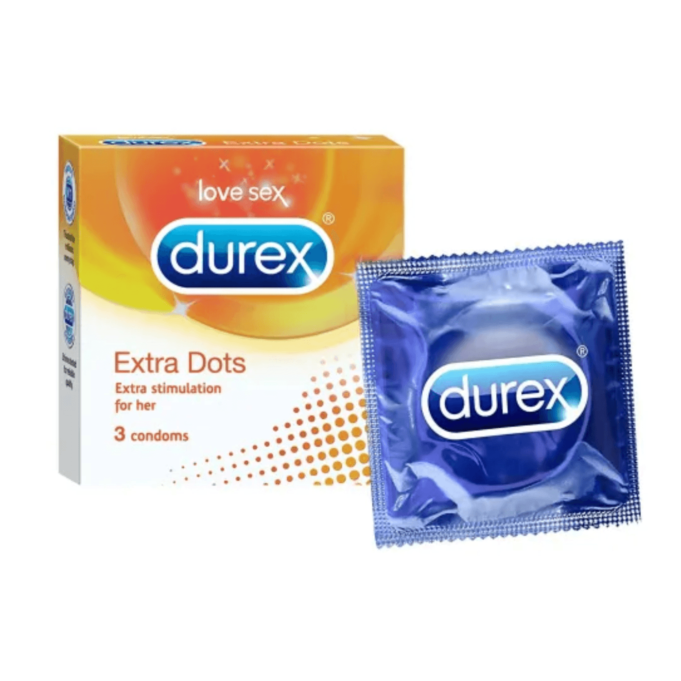 Durex Condom Extra Dots 3 Pc