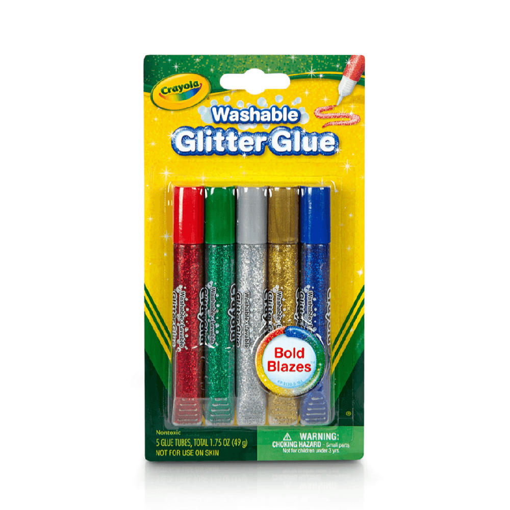 Crayola Bold Blazes Washable Glitter Glue 5Pcs