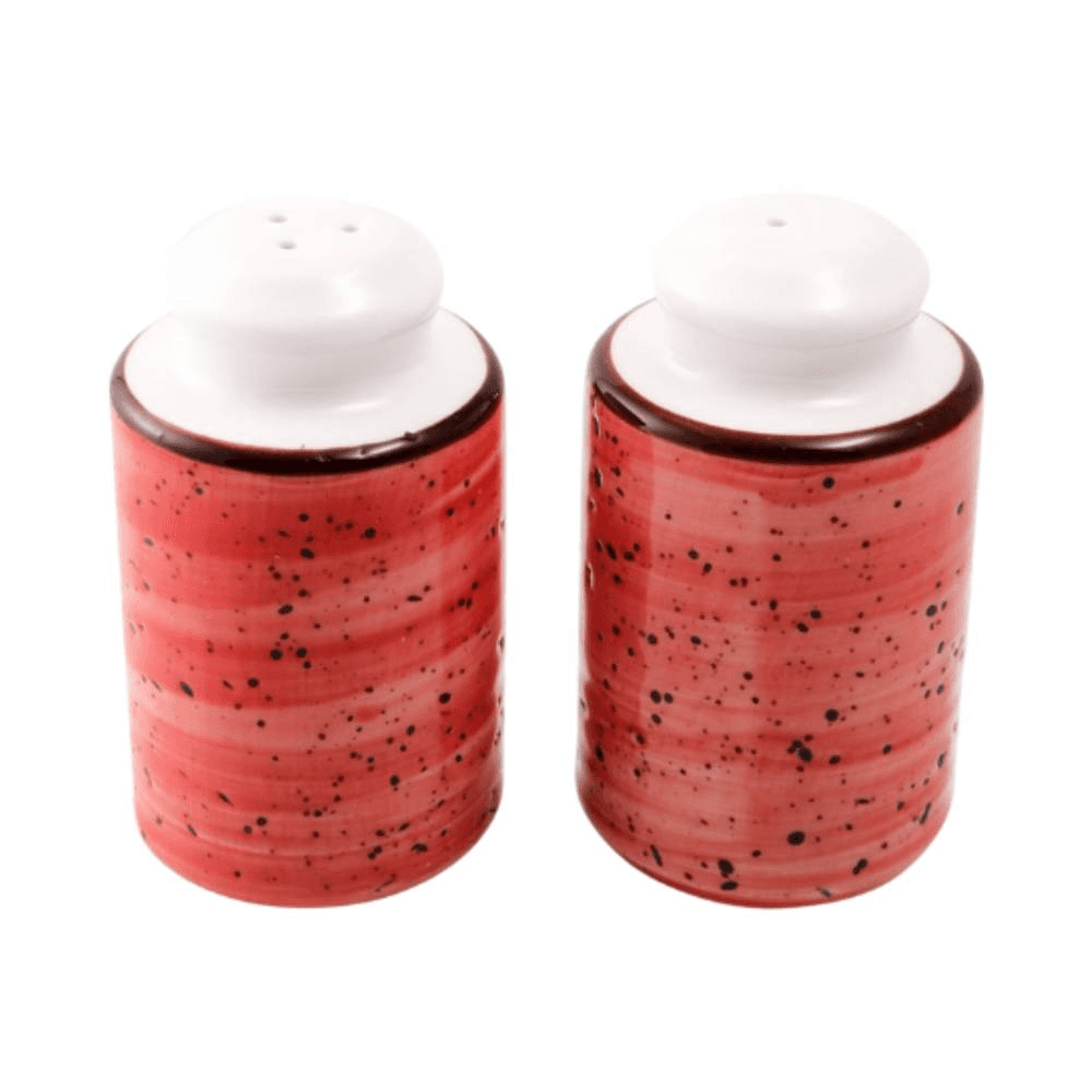 H.P Deco Cylindrical Salt & Pepper Set - Red /08-441 / 08-441Dr