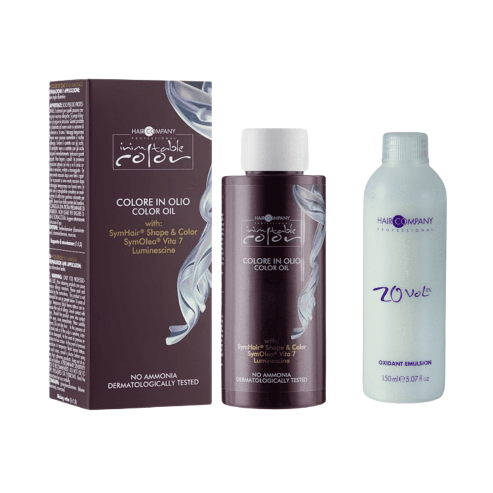 زيت تلوين الشعر Inimitable من Hair Company 8.11 أشقر رمادي فاتح مكثف بدون أمونيا 100 مل LB13151 + مستحلب مؤكسد 20% (6%)