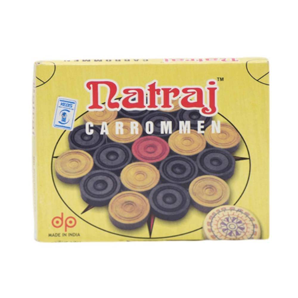 Natraj Carrommen Wooden Carrom Coin 24Pcs With 1Pc Striker & Fosco Magical Carrom Powder 70g 11931 1935