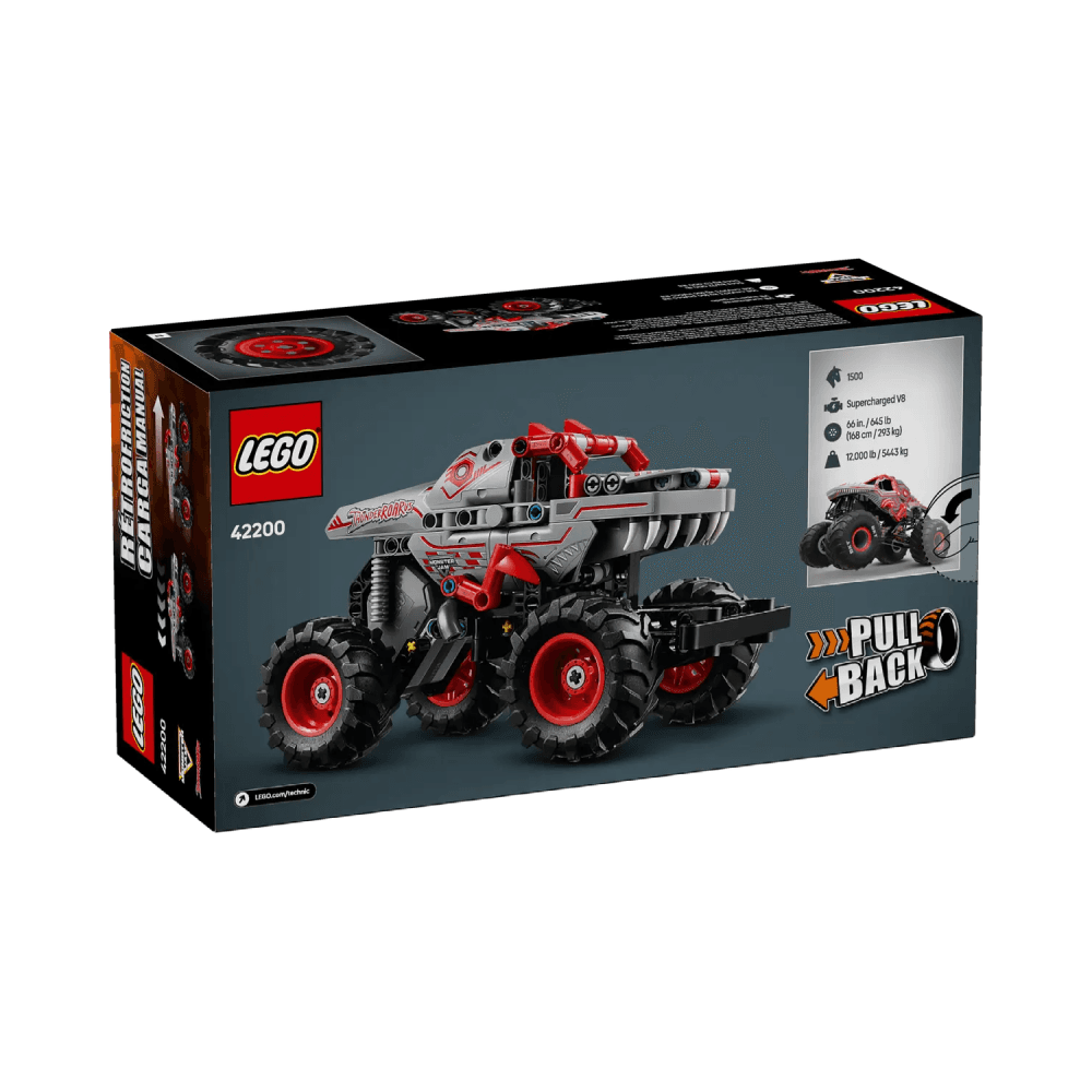 Lego 42200 Technic Monster Jam Thunderroarus Pull-Back Truck Building Set 232Pcs