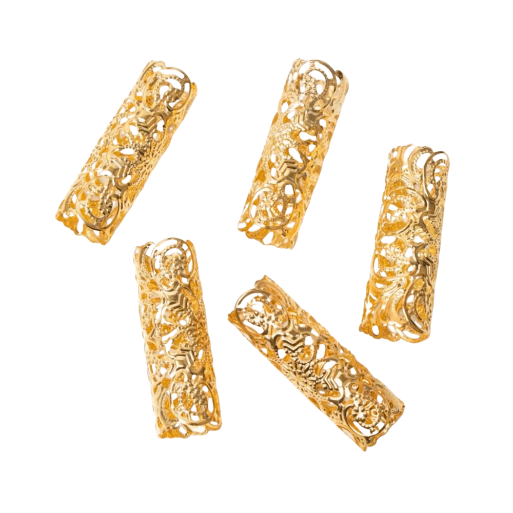 5Pcs - Big Bohemian Hair Clips- Gold
