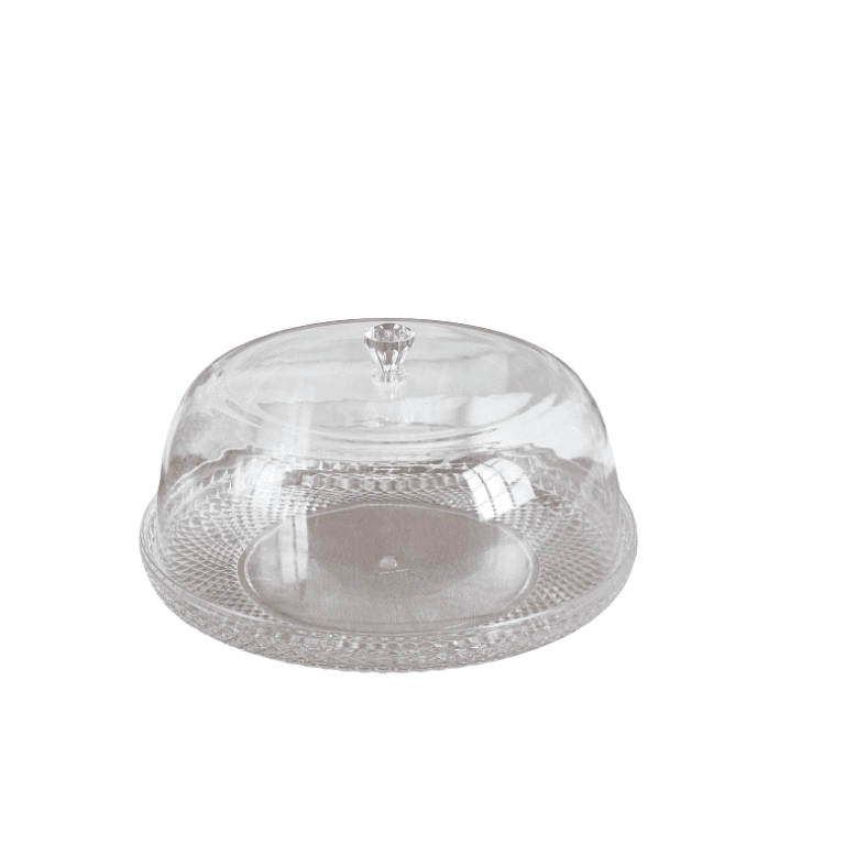 Round Acrylic Cake Server With Diamond Design 32.5cm - Silver 02-309 