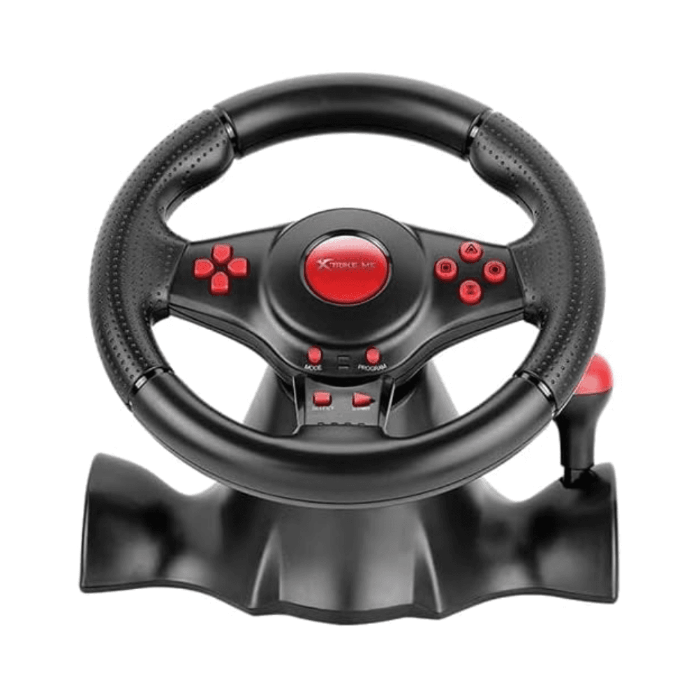 Xtrike-Me GP-903 Racing Wheel Video Game Controller set with Clutch pedals- for PC / PS3 / PS4 / XBOX ONE / XBOX 360 / Android / SWITCH consoles