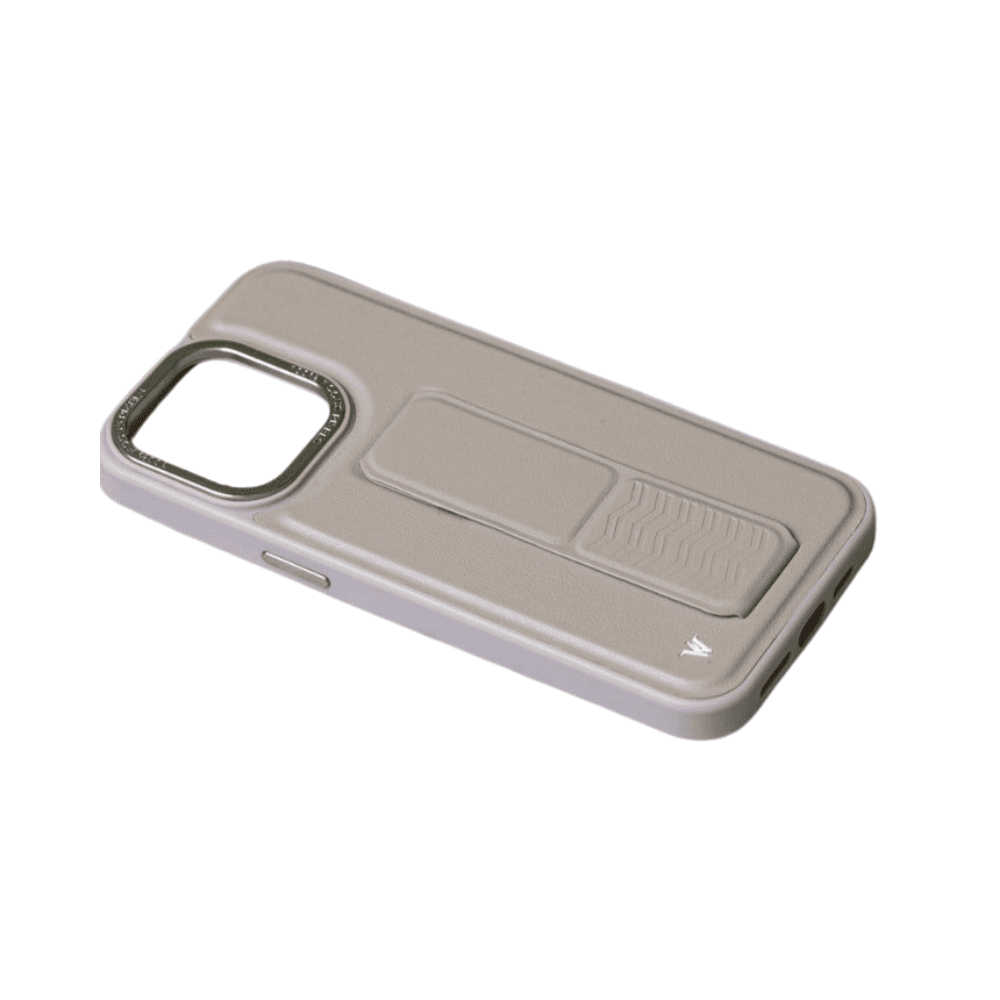 Wizard Chypre Series Invisible Grey Grip Leather Case For Iphone 15 Pro Max
