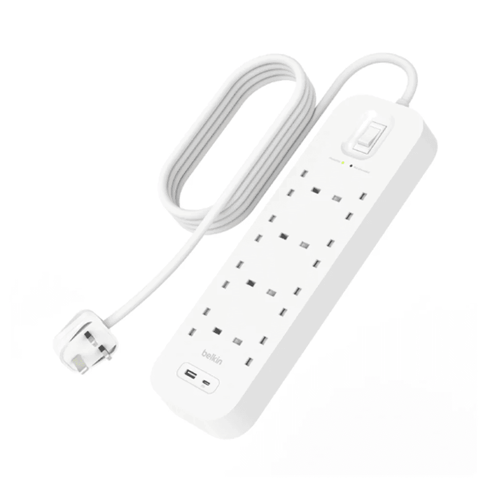 Belkin 8-Outlet Surge Protector Power Strip USB-C and USB-A Ports (8 Outlet with 1 USB-C & 1 USB-A)