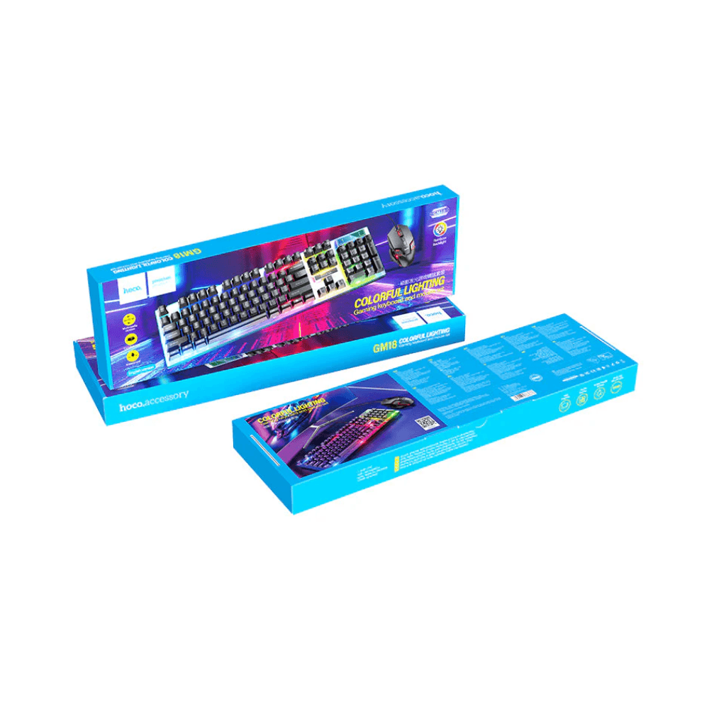 Hoco GM18 Luminous gaming keyboard and mouse set(arabic version)