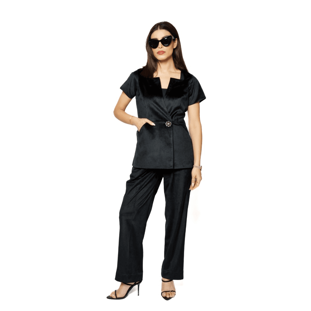 Black Waistcoat And Trouser Set