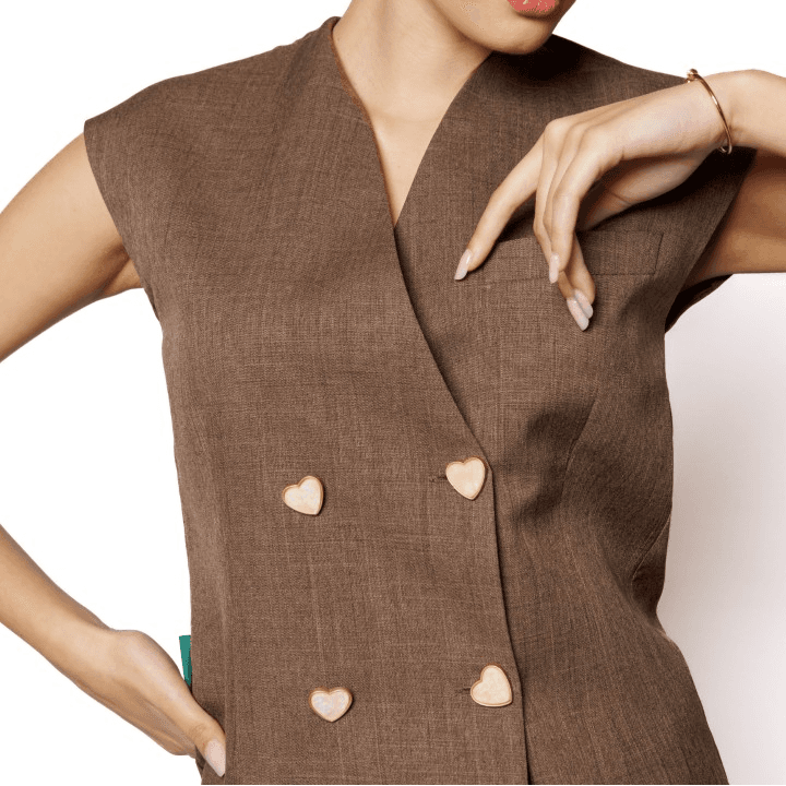 Brown Waistcoat And Trouser Set
