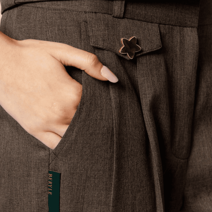 Brown Waistcoat And Trouser Set