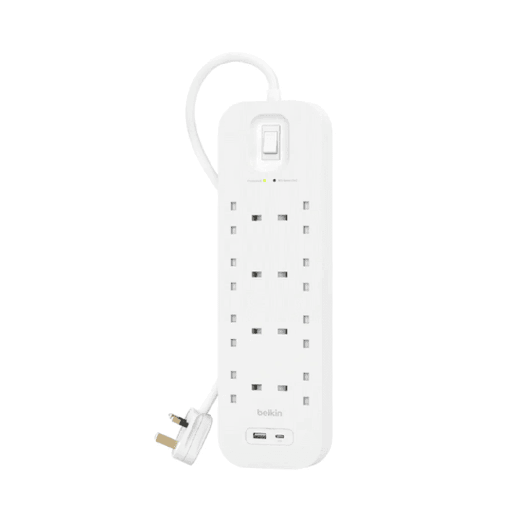 Belkin 8-Outlet Surge Protector Power Strip USB-C and USB-A Ports (8 Outlet with 1 USB-C & 1 USB-A)