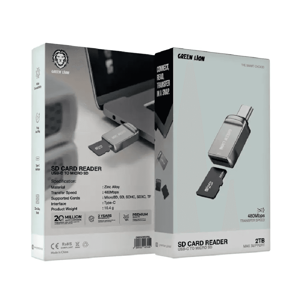 Green Lion SD Card Reader USB-C to Micro SD