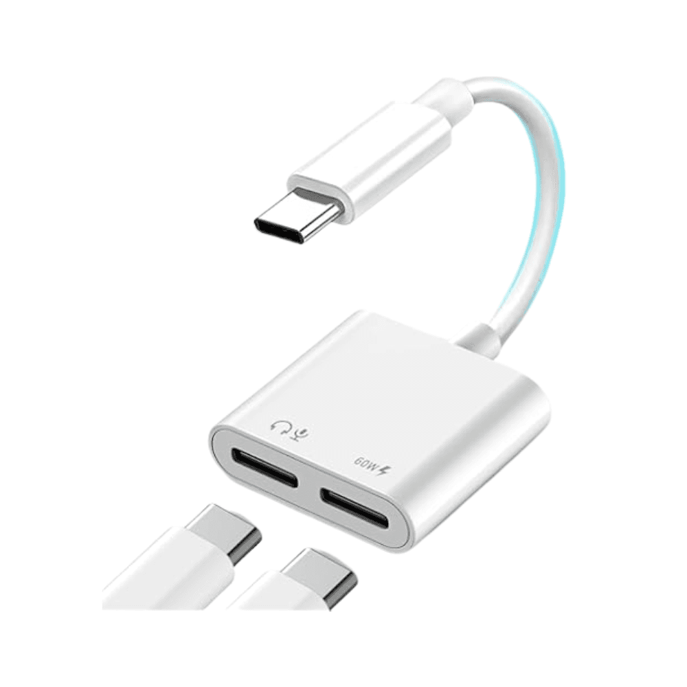 Hoco 2 In 1 Dual Type C Headphone And Charging Converter Dup08