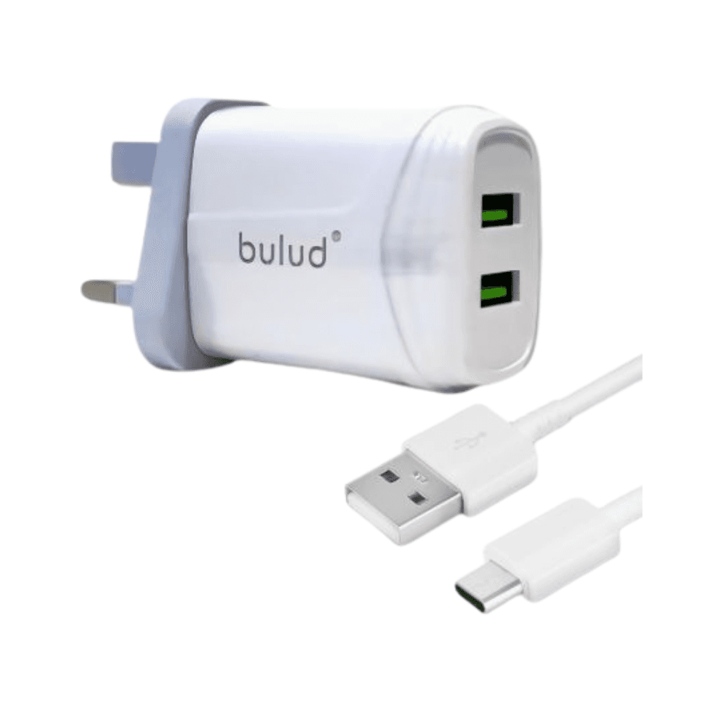 Bulud - Fast 2 Usb Smart Charger With Type-C Cable (J21)
