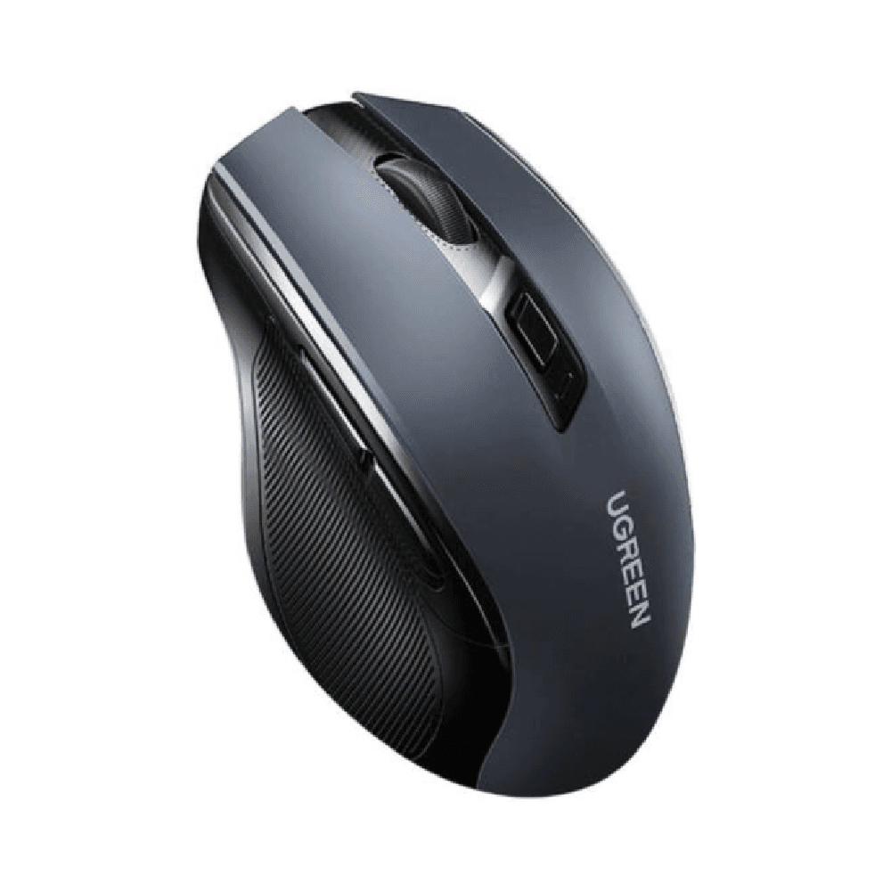Ugreen MU006 Wireless Ergonomic Silent Click Mouse, 5 Level 4000 DPI, 6 Buttons, 2.4G USB Cordless, With Nano Receiver, For Laptop / Computer / PC / MacBook / Chromebook, Black | 15063