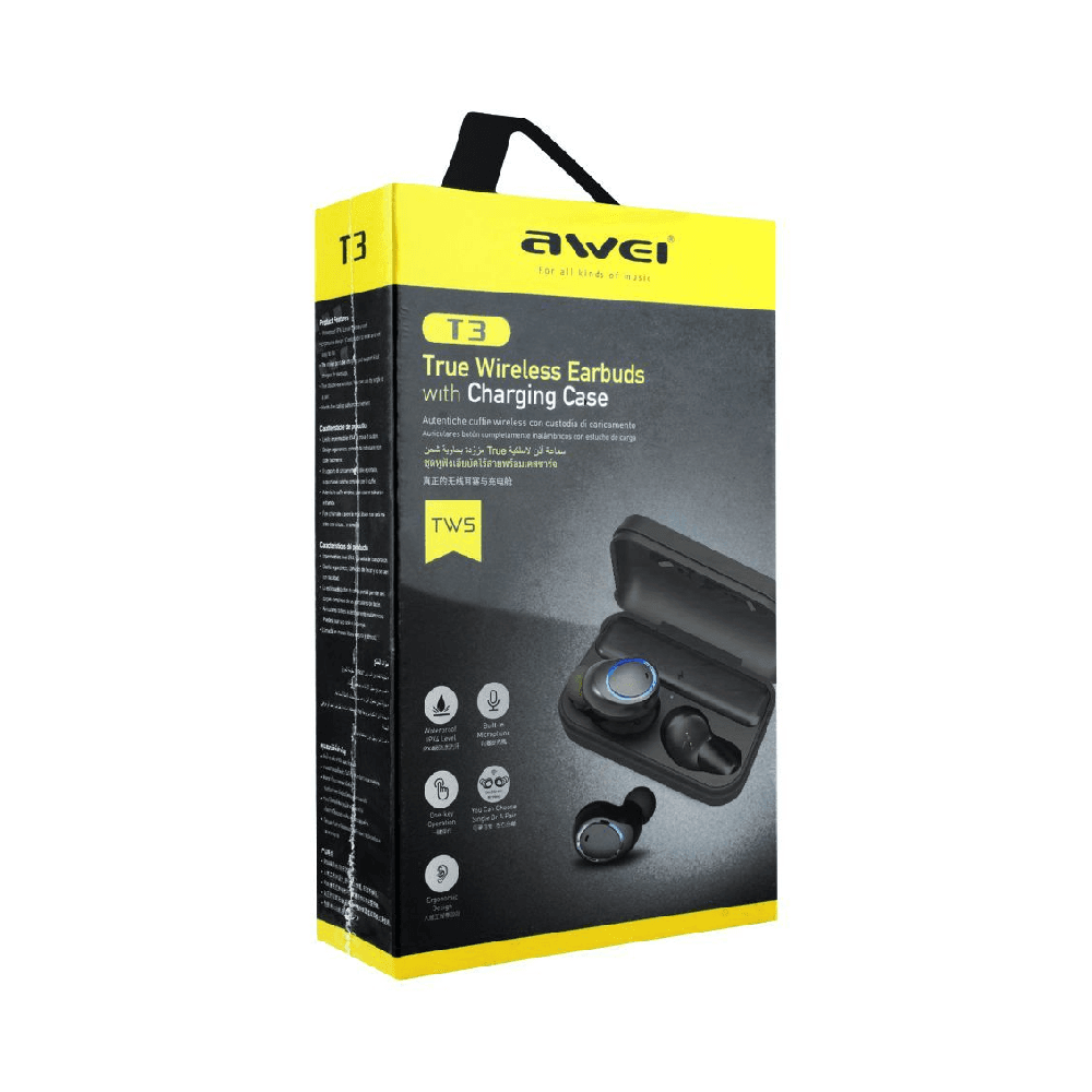 Awei T3 - True Wireless Bluetooth Earphones with Charging Case