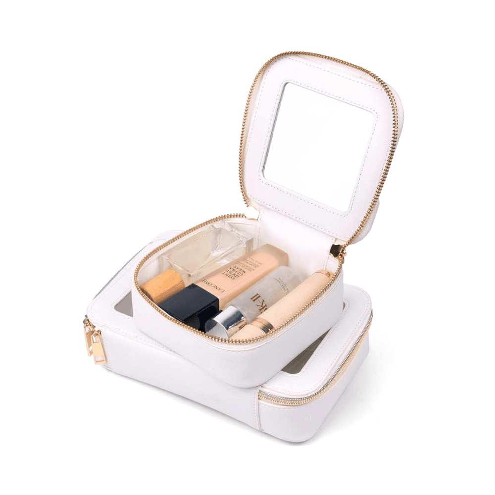 Leather Cosmetic Pouch - White