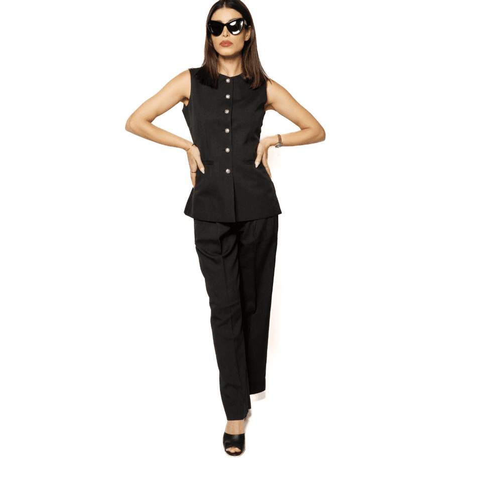 Black Waistcoat And Trouser Set