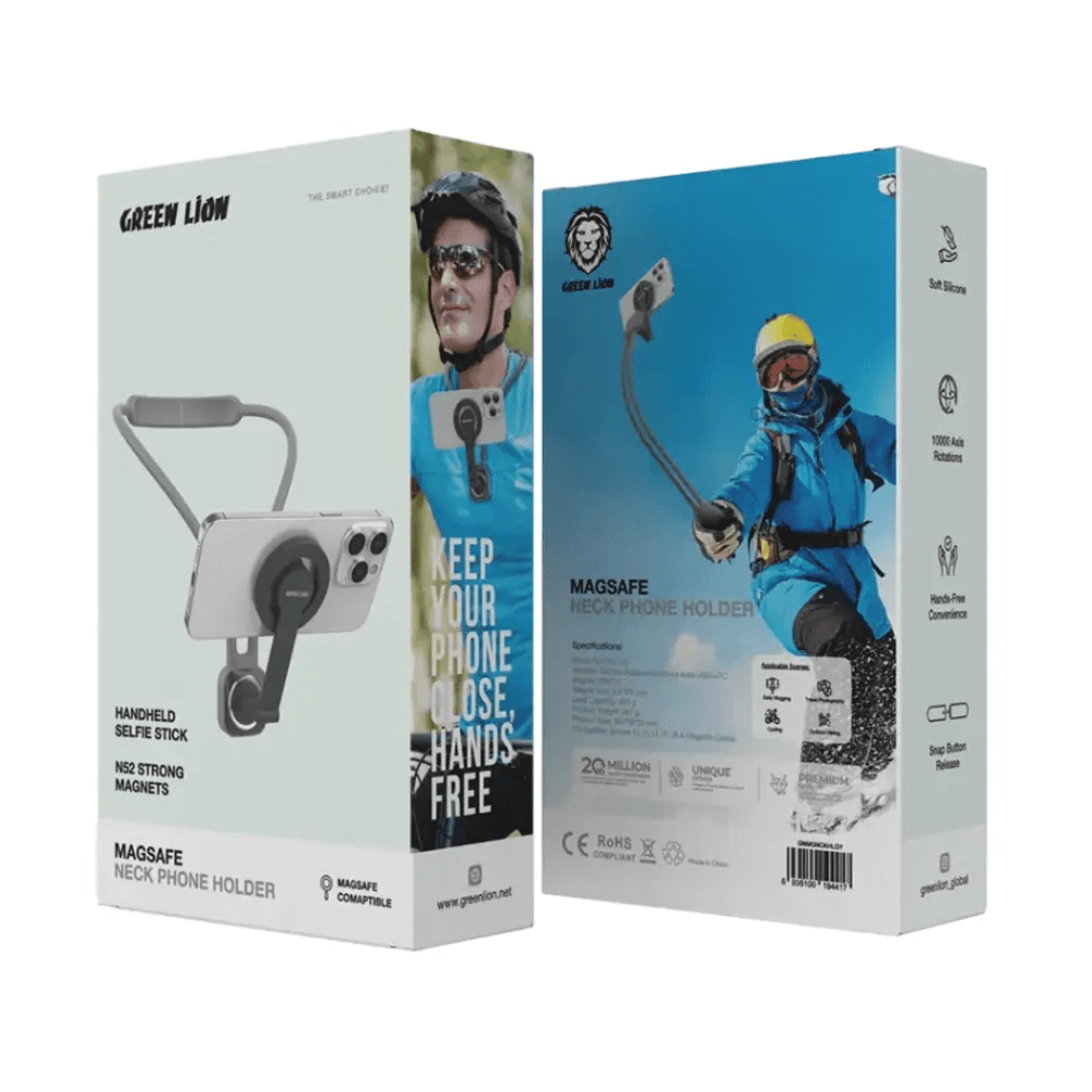 MagSafe Neck Phone Holder Green Lion - Grey