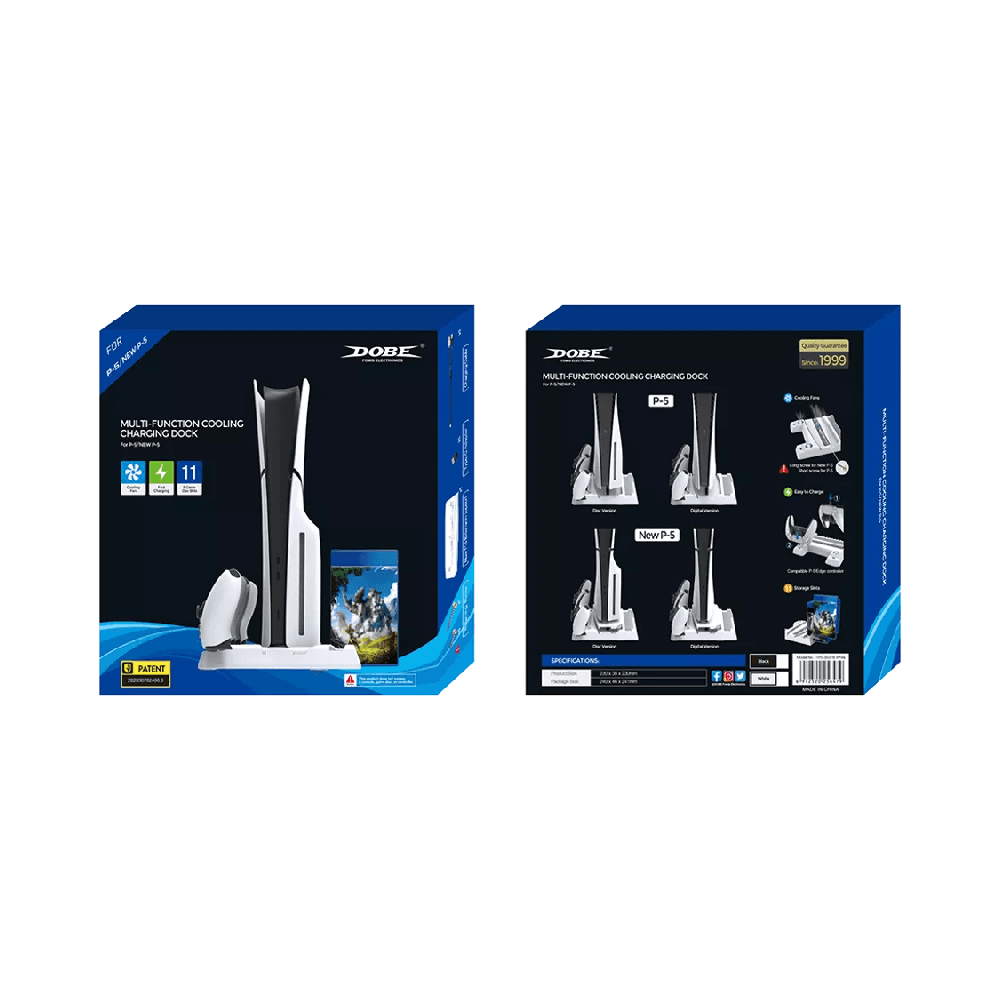 Multlfunctiona Cooling Stand DOBE- PS5/PS5 New Console-WHITE- TP5-3537B