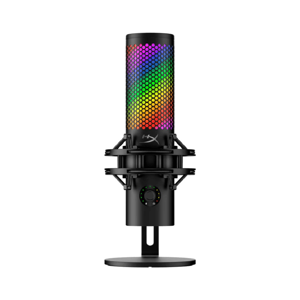 HyperX QuadCast 2 S – USB Microphone, with RGB Lighting, Streaming and Podcasting, with On-Board Controls, LED Lighting, Removable Shock Mount, PC, Mac, USB-C - Black