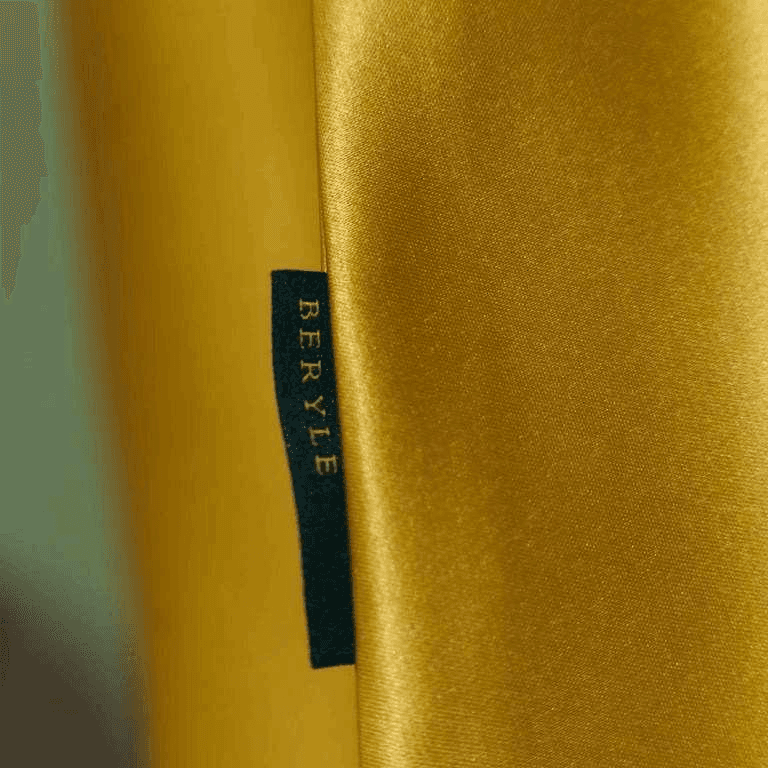 Mustard Yellow Satin Jalabiya With Embellishments